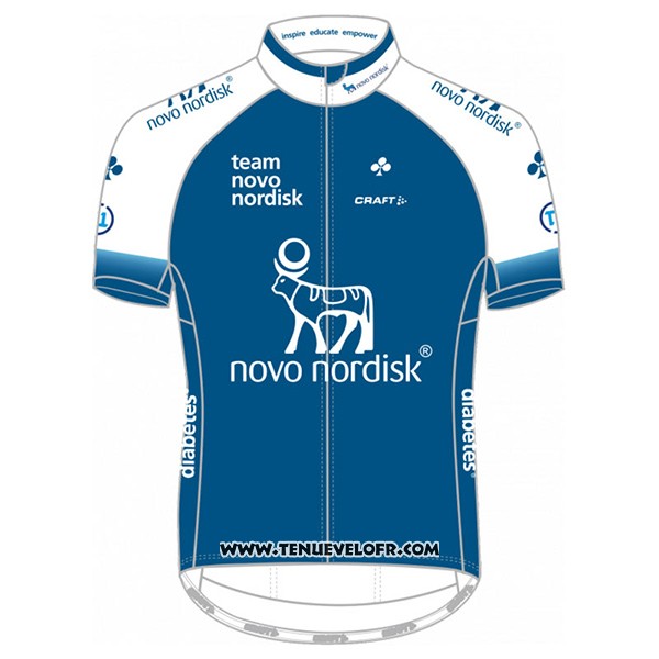 2017 Maillot Ciclismo Novo Nordisk Bleu Manches Courtes et Cuissard